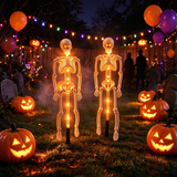 Halloween LED Solar Skull Skeleton Stake Light Yard Lawn Decor