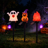 Halloween Solar Stake Lights Ghost Pumpkin Outdoor Yard Decor