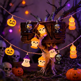 Halloween LED String Lights Pumpkin Skull Ghost Spooky Yard Decor Lights