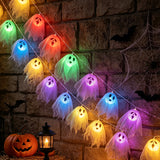 Halloween Ghost Head String Light Multi Expression Prop Party Decor
