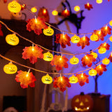 Halloween LED Pumpkin Maple Leaf String Light Yard Party Decor