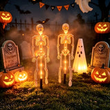 Halloween LED Solar Skull Skeleton Stake Light Yard Lawn Decor