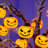 Halloween LED Smirking Pumpkin String Light Indoor Yard Party Decor