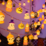 Halloween LED String Lights Pumpkin Skull Ghost Spooky Yard Decor Lights