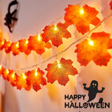 Halloween LED Pumpkin Maple Leaf String Light Yard Party Decor