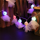 Halloween LED White Gauze Ghost String Light Hanging Party Decor