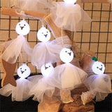 Halloween LED White Gauze Ghost String Light Hanging Party Decor