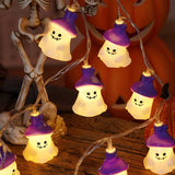 Halloween LED String Lights Purple Hat Ghost Lights Spooky Party Bar Decoration Halloween Holiday Mood Lights