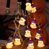 Halloween LED String Lights Purple Hat Ghost Lights Spooky Party Bar Decoration Halloween Holiday Mood Lights
