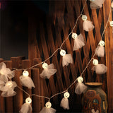 Halloween LED White Gauze Ghost String Light Hanging Party Decor