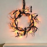 Halloween Wreath String Light Black Vine Bar Party Decor New